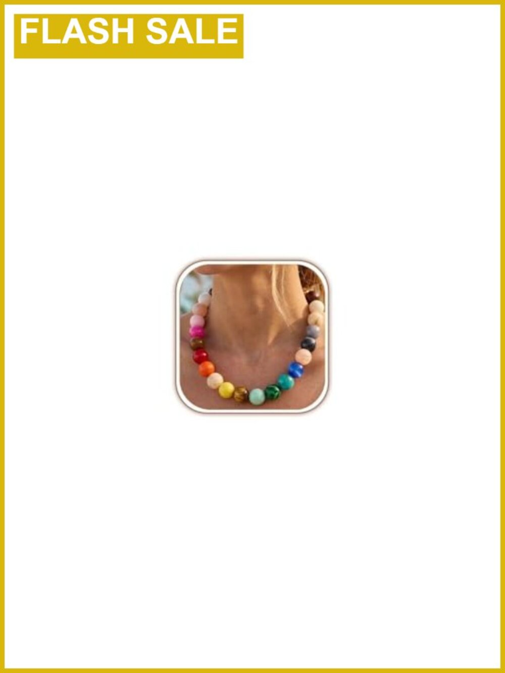 Chunky Beaded Resin Necklace Boho Choker Statement Summer Jewelry Women